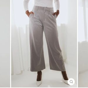 Grey Pinstripe Trousers